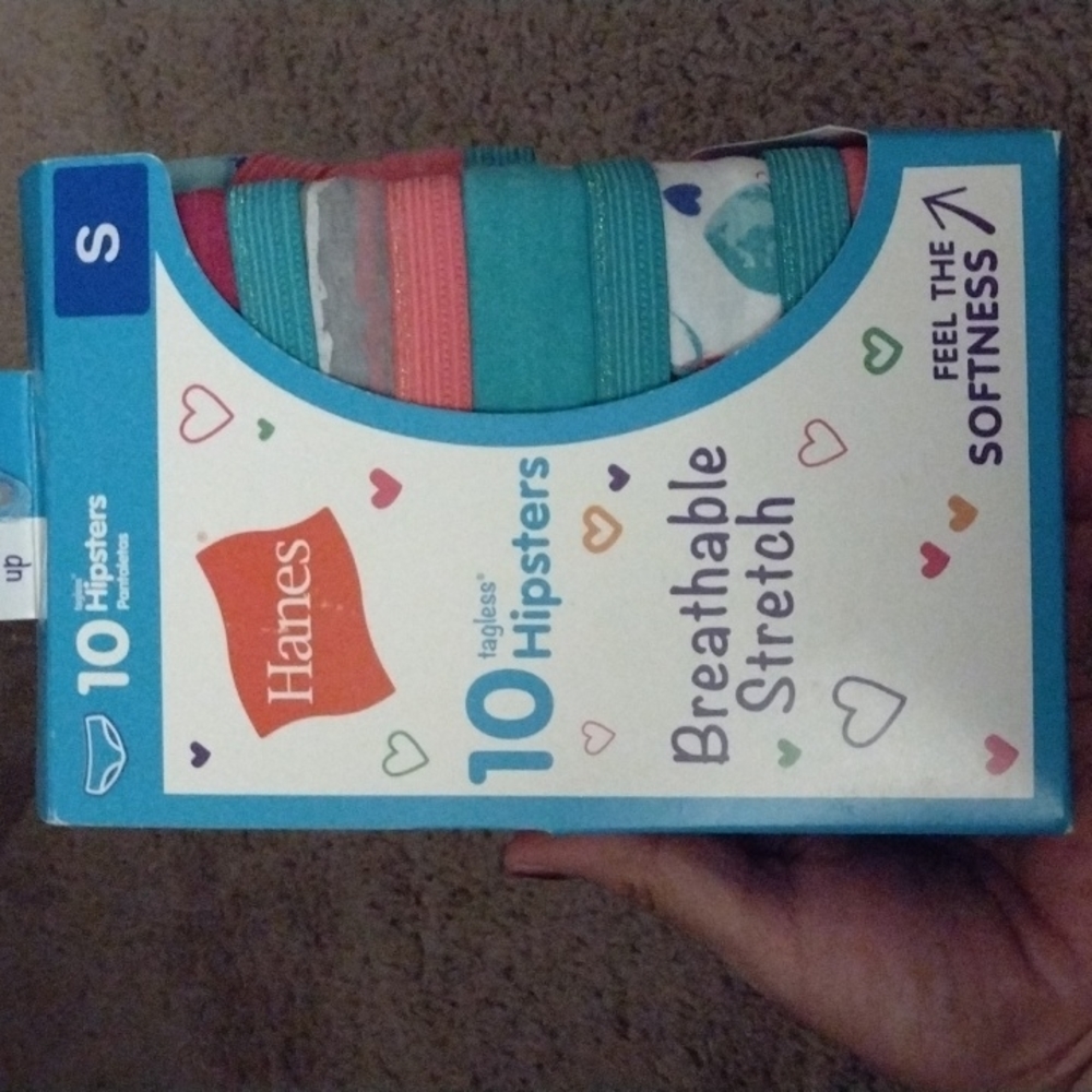 Girls Hanes Hipsters 10pk panties